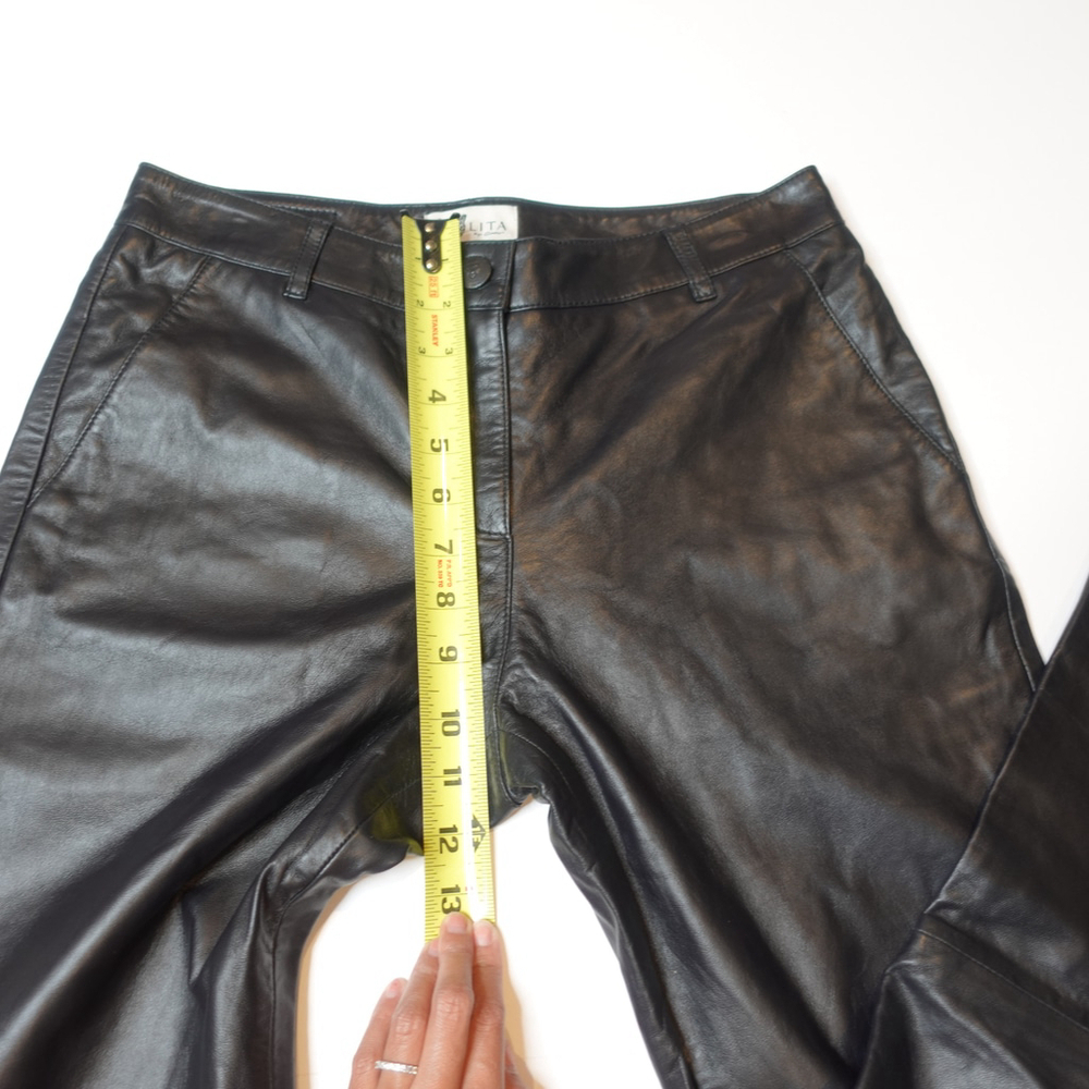 Women's Lita by Ciara Real Lamb Leather Pants, Size 28, Black NWT $598 - Picture 6 of 9